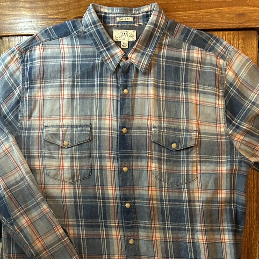 Lucky Brand Western Shirt XL with Pearl Snaps
